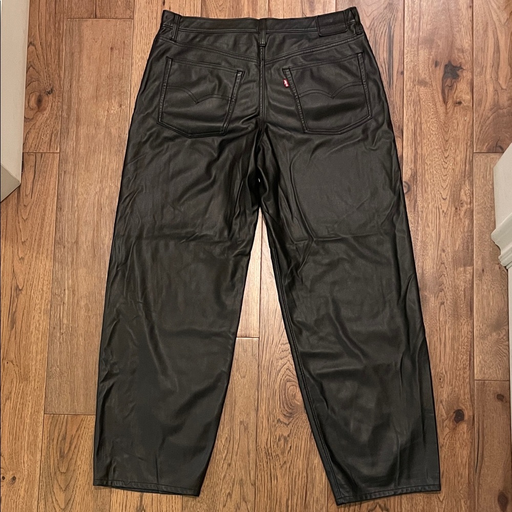 Levi's Baggy Leather Pants in Faux Black Leather, 32 - Picture 7 of 15